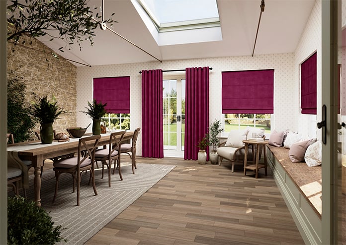 Faux Suede, Aubergine - Roman Blind - Image 7